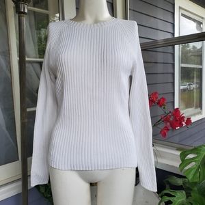 i.e. relaxed 100% Cotton White Knit Longsleeved Sweater Size M